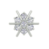 18k White Gold Round Brilliant Cut Exquisite Diamond Nose Pin with Screwback of 0.06 Carat